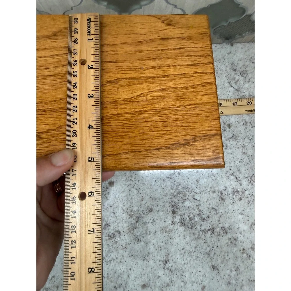 Vintage Oak Wood Wall Shelf Heart Cutout Floating Display Pegs Country Decor